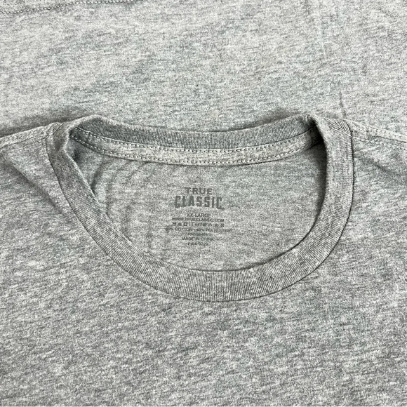 TRUE CLASSIC Tee Size XXL Heathered Gray Grey Crew-Neck Short Sleeve Cotton - Picture 3 of 3